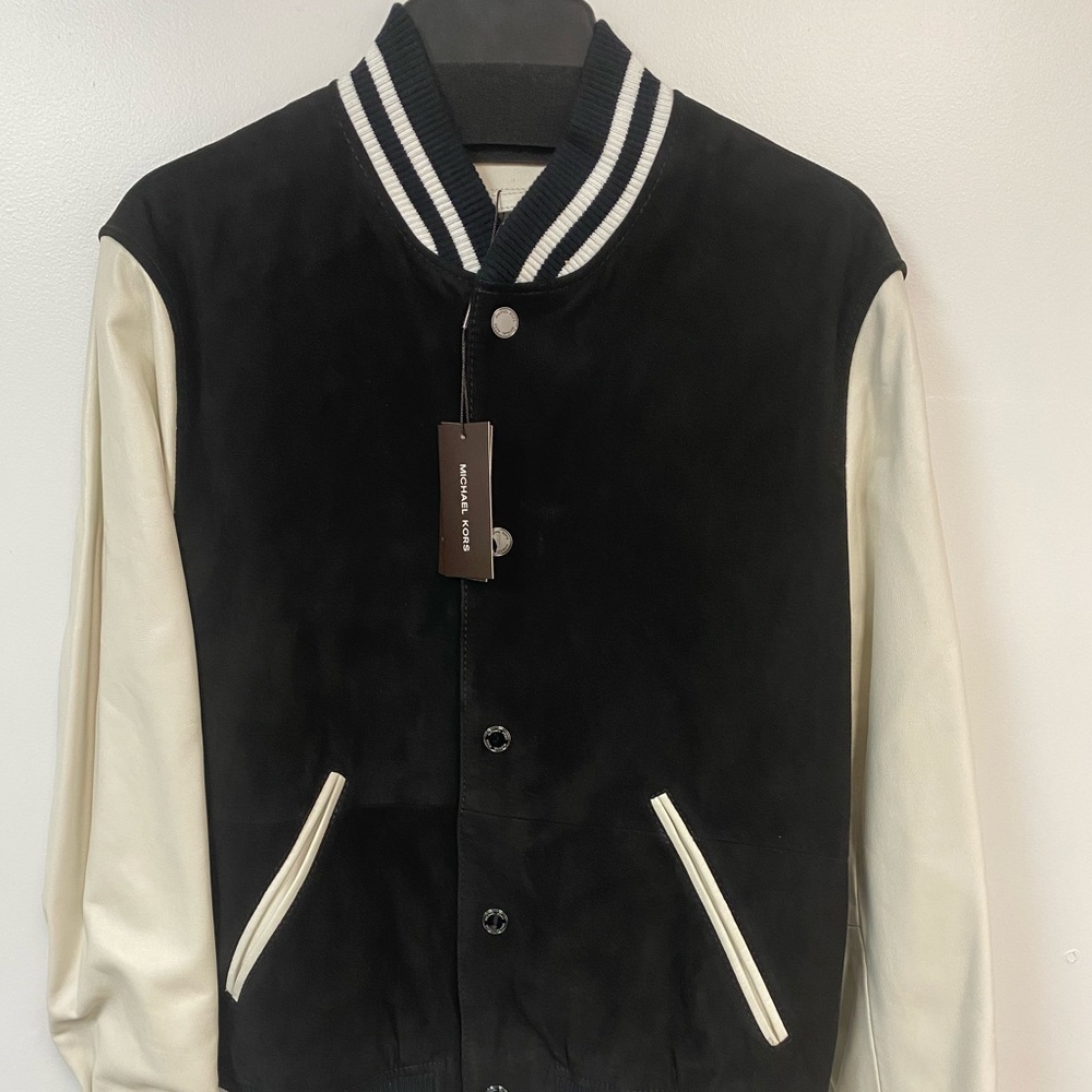Michael Kors Suede Leather Bomber Jacket